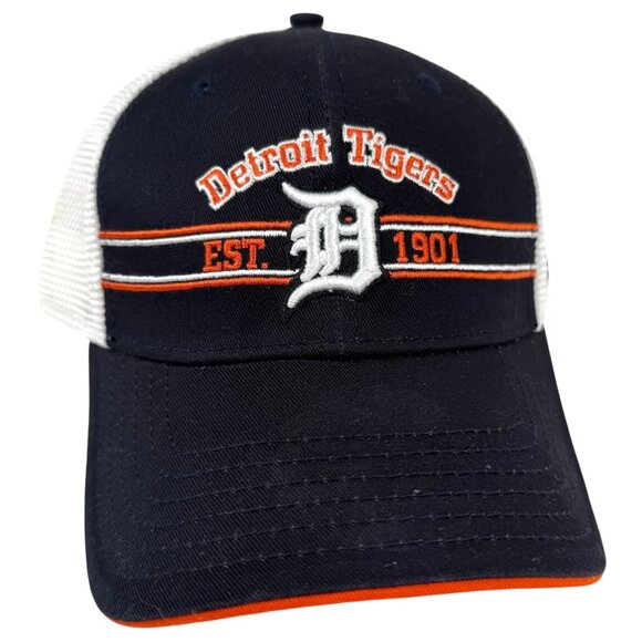 New Era Detroit Tigers Hat SnapBack Mesh Black Orange White Mesh English D MLB - Picture 2 of 11